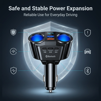 Allume-cigare double avec lecteur MP3 Bluetooth et écran numérique, charge rapide et sécurisée, musique, certifié CE, OEM ODM