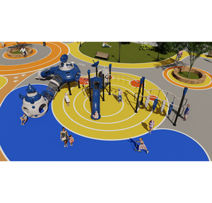 Aire de jeux extérieure pour enfants Swingset avec toboggan en plastique Jeux de stationnement pour enfants Parc d'attractions - Product Image 4