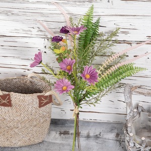 Bouquet de fleurs artificielles CallaFloral, marguerite violette, tissu tissé en plastique, décoration de mariage et de maison CF01247 - Product Image 2