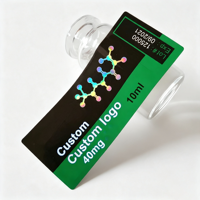 Autocollants personnalisés de luxe imperméables pour flacons de peptides, 3ml, 5ml, 10ml, 4ml, 10mg, avec logo