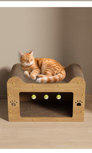 איכות גבוהה מרובי חתול מיטת קומותיים נוחה בסגנון מערת חיית המחמד עם קומתיים בצורת קשת גדולה עבור חתולים אינסטינקטים טבעיים - Product Image 5