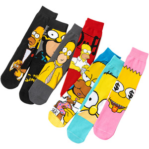 WZ134 <span class=keywords><strong>Chaussettes</strong></span> tube en coton quatre saisons pour hommes Simpson European American Cartoon Tides <span class=keywords><strong>Chaussettes</strong></span> transfrontalières pour hommes - Product Image 3