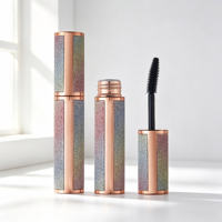 Tube de mascara vide rond arc-en-ciel en gros, emballage cosmétique or rose pour mascara de marque privée