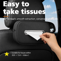Support de rangement pour mouchoirs de voiture grande taille, à suspendre, pour appuie-tête, pare-soleil et accoudoir