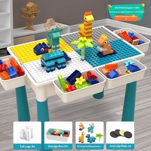 Mesa <span class=keywords><strong>de</strong></span> Bloques <span class=keywords><strong>de</strong></span> Construcción <span class=keywords><strong>de</strong></span> Partículas Grandes Multifuncional para Educación Temprana, Juguete <span class=keywords><strong>de</strong></span> Ensamblaje Intelectual para Niños <span class=keywords><strong>y</strong></span> Niñas, Regalo para Niños - Product Image 4