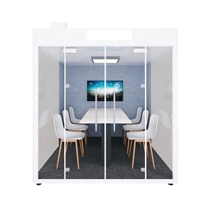 2024 cosses de bureau insonorisées mobiles imperméables et ignifuges bon marché avec cabine d'isolation acoustique du système de climatisation - Product Image 4