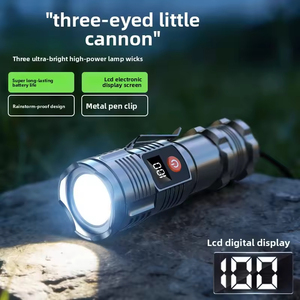 Nouvelle Lampe Torche Mini à Trois Lentilles la Plus Vendue, en Plastique, avec Clip Stylo, Ultra-lumineuse, Étanche pour le Camping, Zoom Optique, Indicateur de Niveau de Batterie - Product Image 3