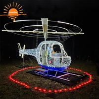 Décoration de Noël géante en forme d'avion à hélices LED pour affichage commercial, sculpture d'avion extérieure avec lumières