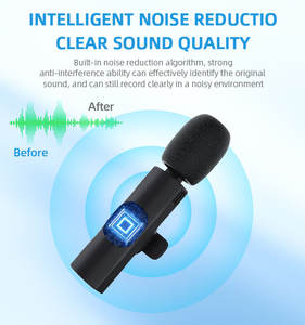 Microphone professionnel 2 en 1 à pince sans fil pour téléphone portable K35 K9 Type c Microphone sans fil pour téléphone portable iphone - Product Image 3