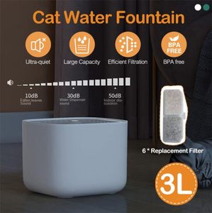 <span class=keywords><strong>Fontaine</strong></span> à eau pour chat 3L 101oz en plastique avec filtration automatique, distributeur d'eau circulante pour animaux de compagnie, filtre pour chiens - Product Image 4
