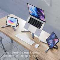 Support pour ordinateur portable en ABS, design unique 2026, moulage privé, peinture métallique, support réglable à 3 niveaux pour ordinateur portable et tablette