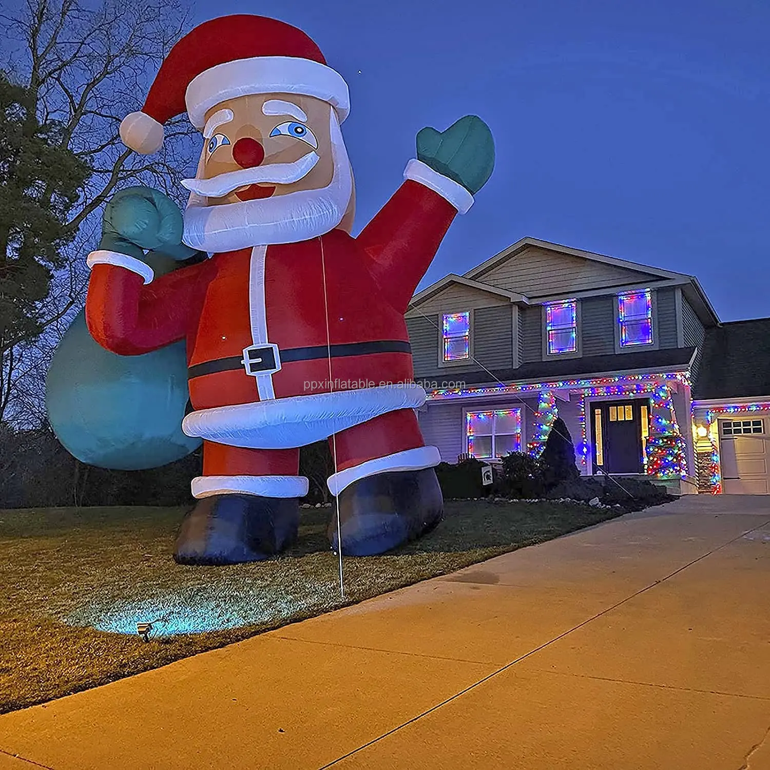 Kerstversiering Levert Gigantische Grote Outdoor Opblaasbare Kerstman Opblaasbaar Kostuum Voor Kerstvakantie Tuin Decor