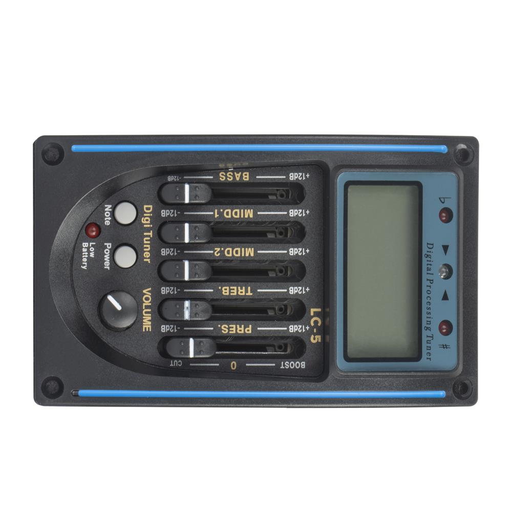 thumbnail image 2 of LCD 5-Band Acoustic Guitar Preamp EQ With Tuner - Piezo Pickup System For Guitar Amplification 2 of 10