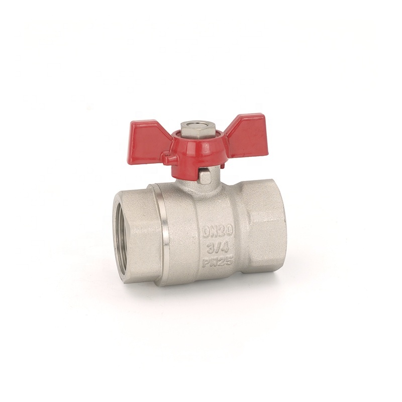 Butterfly Handle 1/2 - 1 inch Pn 25 Water Nickel Plating Brass Ball Valve Price