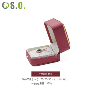 Stylish Red Pu Jewelry Box Square Velvet Lined for Boutique Retail & Valentines Jewelry Gift Giving - Product Image 2