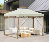 Gazebo de camping pour cour extérieure, avec cadre en fer épais, moustiquaire, pare-soleil, portable, à une seule porte