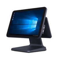 Распродажа, 15,6 ''двойной сенсорный экран Windows Android кассовый аппарат все в одном Pos-система кассовый аппарат для ресторана