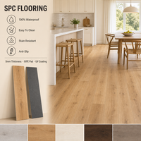 Revêtement de sol SPC emboîtable, planches de vinyle rigides imperméables de qualité commerciale, système de pose flottante à clipser pour le bricolage