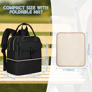 Bolsa refrigeradora de viaje portátil, compartimento de bombeo, impermeable, de poliéster, de silicona, con cremallera personalizada, sacaleches portátiles, bolsa con letras, comida - Product Image 2