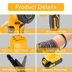 Mini Motosierra Eléctrica Inalámbrica <span class=keywords><strong>de</strong></span> 6 Pulgadas, Velocidad <span class=keywords><strong>de</strong></span> 19.2 Pies/S, con Tensor <span class=keywords><strong>de</strong></span> Cadena Automático para Uso en Jardín - Product Image 2