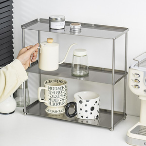 Étagère de rangement en acier inoxydable multi-niveaux grande capacité pour tasses à café, support de comptoir de cuisine étanche - Product Image 2