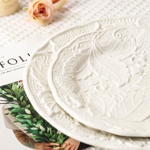 Western Food <b>Pasta</b> Dinner Plate White Ceramic Dessert Salad Plate French Afternoon Tea Frubrownregular Plates Household Embogirl - Product Image 5