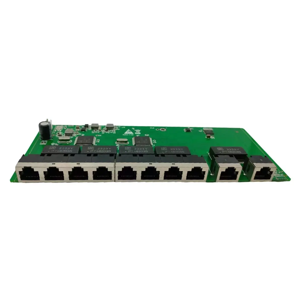 PCBA 8-Port 10/100/1000 + 2 Gigabit RJ45 Uplink port Power of Ethernet PoE Switch