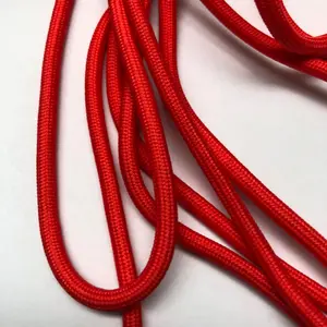Large Inventory Good Quality High Tenacity 100% Polyester 0.3Cm Solid Colored Braided Round Cord