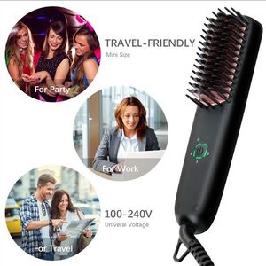 Cepillo Alisador de Cabello Cerámico Iónico Negativo Mini de Alta Calidad con Calor Ajustable, Ideal para Viajes, Voltaje Universal, Apagado Automático - Product Image 5