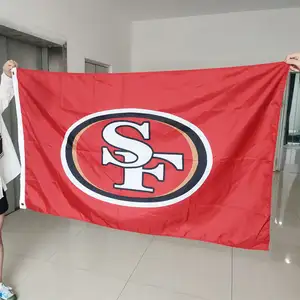 China Factory Wholesale Good Quality 150D Polyester High Quality NFL Flags, Banners San Francisco 49ers Flag