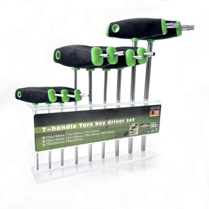 <b>T</b>-Handle Torx <b>Key</b> Driver Set T10 T15 T20 T25 T27 T30 T40 T45 T50 9pc Chrome Vanadium Steel - Product Image 5