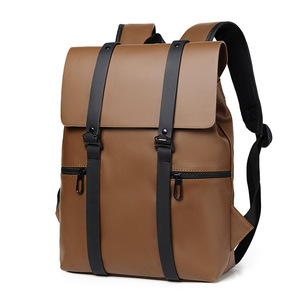 Laptop <b>Backpack</b> 20-35L Waterproof Anti-Theft Unisex Business Travel Solid Color Black Gray Dark <b>Brown</b> - Product Image 3