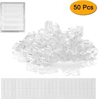 50 Pièces de Clips de Gestion de Câbles Autocollants de Petite Taille Transparentes pour TV PC Ordinateur Portable Câble Ethernet Maison Bureau