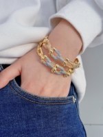 Bracelets Charme de Luxe pour Femmes, en Forme de U, Légers et Délicats, avec Zircons Brillants Incrustés et Placage Or 18 Carats, Bijoux de Mode