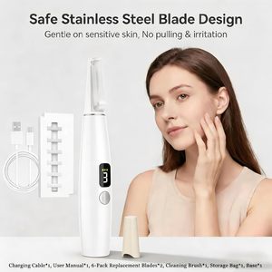 Women Electric Facial Shaver Washable Hair Remover with Detachable Heads for Face and Body - Product Image 3