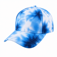 Casquette de baseball 5 panneaux en sergé tie-dye tendance avec visière incurvée, œillets latéraux et boucle métallique réglable – Idéale pour un usage formel ou décontracté en extérieur