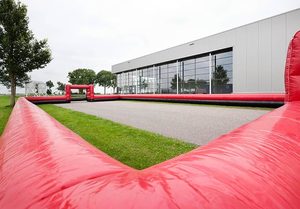 Campo de fútbol inflable grande comercial campo de fútbol naranja <span class=keywords><strong>Azul</strong></span> Rojo Negro Área de cancha campo de fútbol de jabón - Product Image 3