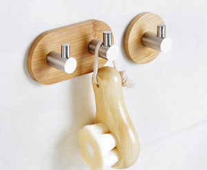 Ganchos dobles impermeables de madera para baño y cocina, superventas, mejor venta, cinturón, llaves, auriculares, ganchos adhesivos - Product Image 5