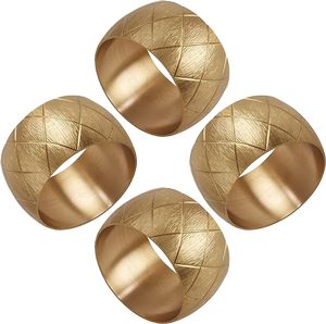 Rond de serviette en métal rond fait à la main en or luxueux pour la décoration de Table à manger de mariage de Noël - Product Image 3