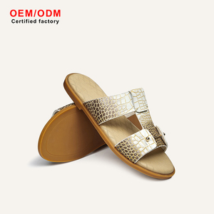 Premium Animal Embossed Cow Leather Two Strap Slides Ombre Gradient Fashion Men's Sandals Summer Resort Luxury Designer Slippers - Product Image 1