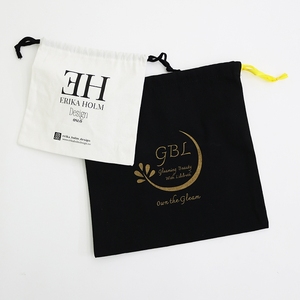 100% Colorful Logo Cotton Gift Drawstring Bag Jewelry Pouch Organic Small Packaging Cotton Bag - Product Image 3