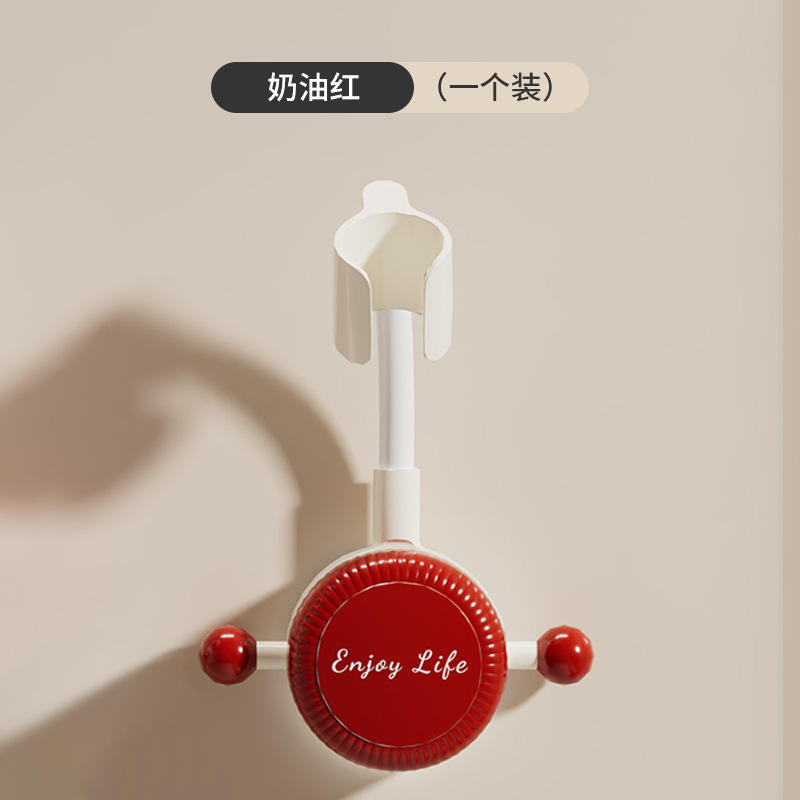 ที่วางหัวฝักบัวแบบถ้วยดูดรูปดอกทิวลิป [สีแดงนม]