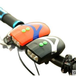 Campana de bicicleta con luz, color negro y naranja, sonido fuerte, funciona con pilas, instalación con correas, accesorio de ciclismo 0902QD - Product Image 5