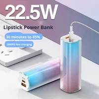 Mini chargeur portable, batterie externe, Li-polymère, couleur dégradée, écran LED, impression de logo personnalisable, cadeau, sortie 22,5 W