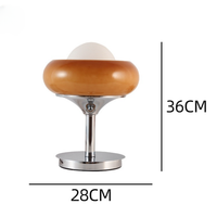 Lampe de table en verre à tarte aux oeufs postmoderne avec abat-jour créatif de conception de Bauhaus de luxe pour alimentation ca de chambre à coucher de salon