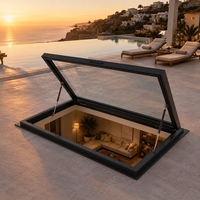 Puits de lumière sur mesure en aluminium pour véranda de villa, éclairage professionnel avec portes et fenêtres en PVC et verre acrylique, utilisation électrique