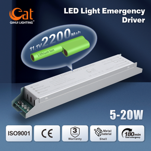 Driver LED d'urgence pleine puissance 5-20W avec batterie de secours 11.1V 2600mAh, boîtier métallique, alimentation de secours CE RoHS - Product Image 1