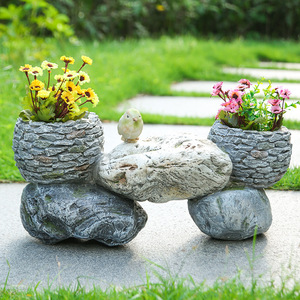 Vaso de flores de resina artificial, tomada de fábrica, decoração de jardim, design popular, vaso de flores, pote de plantas ao ar livre - Product Image 3