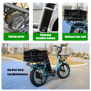Vélo cargo électrique de livraison de qualité commerciale 500W avec grand porte-bagages arrière 48V pour livraison express - Product Image 4