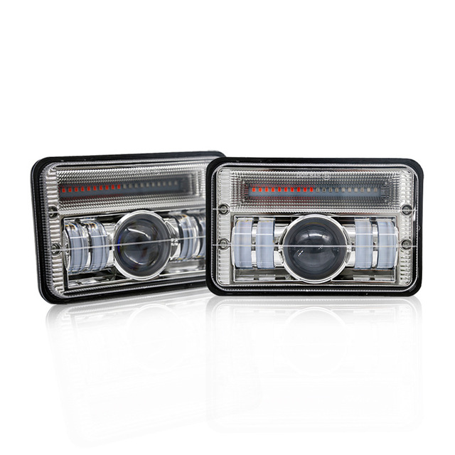 5 Inch square 4x6 High-Brightness LED Daytime Running Lights  High Low Beam Motorcycle  Modified LED Headlights for Off-Road